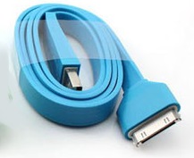 Data & Charge Flat Cable για iPhone 3G/ 3GS 4/ 4S, iPod / iPad - Light Blue